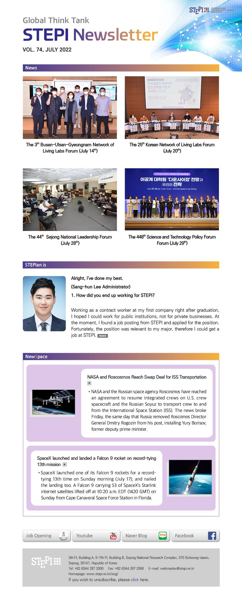 Stepi Rohi STEPI News > Newsletter